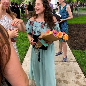 ASOS Petite Floral Embroidered Off Shoulder Maxi